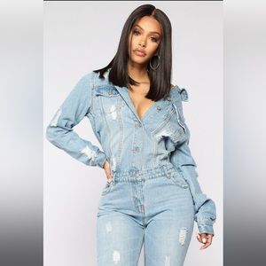 High Jump Denim Jumpsuit